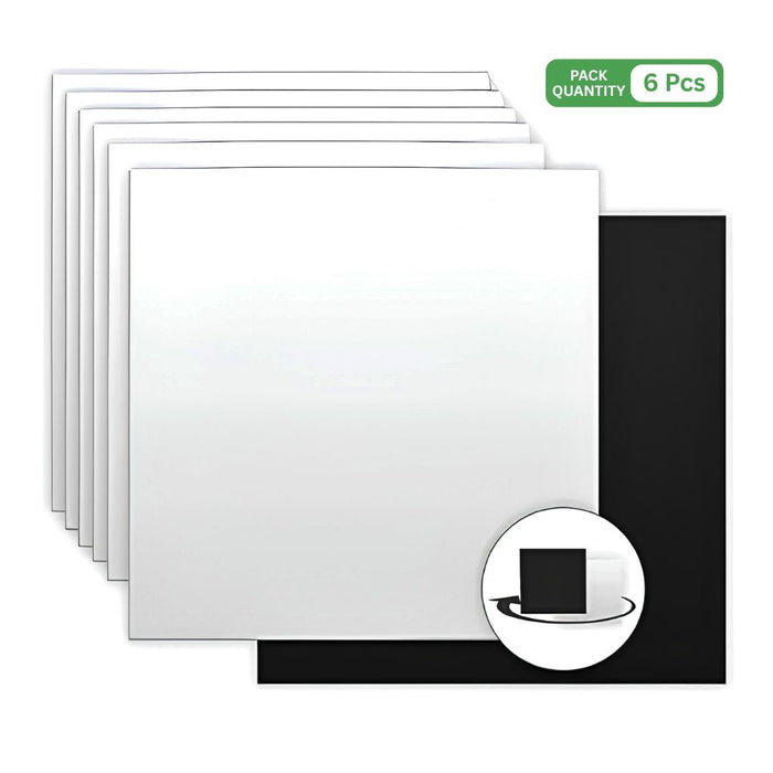 Drop Ceiling Tiles, 111996, 2 x 2 ft, Waterproof | Reversible White/Black | Pack of 6