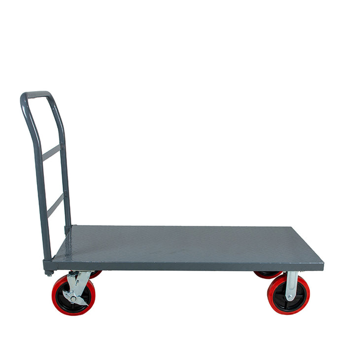 Platform Cart | 555017-1 | 3300 Lbs | Grey | 8" Red Locking Wheels