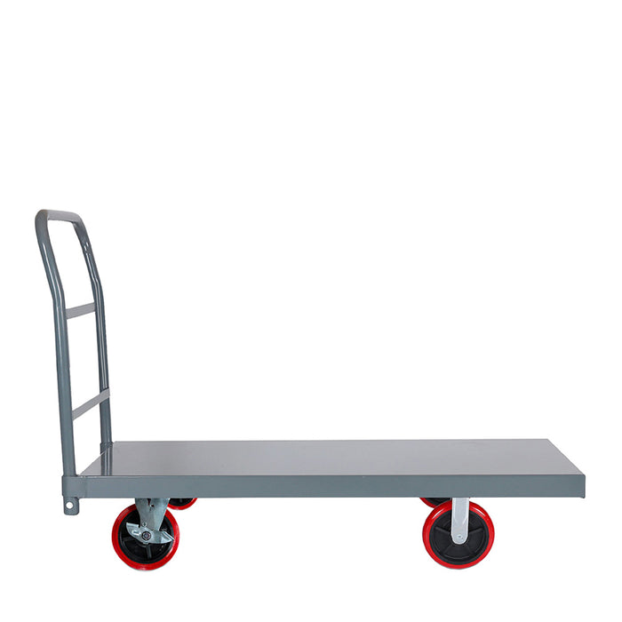 Platform Cart | 555021-1 | 3300 Lbs | Grey | 8" Red Locking Wheels