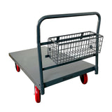 5Seconds™ Heavy-Duty Platform Cart with Basket 60 inches x 30 inches 3000Lb Capacity 8'' Swivel Wheels