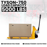 5Seconds Tyson 750 Pallet Jack Scale Truck, 5000 lb Capacity, 27"x 48" Pallet Jack Forklift with Built-in Digital Scale, 1lb Readability, Heavy-Duty Industrial Pallet Truck for Warehouse