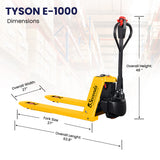 5Seconds Tyson E-1000 Electric Pallet Jack, 5500 LB Capacity Motorized Pallet Lift Trucks with Lithium Battery, Brushless Motor, 27"x 48" Forks, Heavy-Duty Powered Pallet Mover for Warehouse & Industrial Use