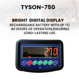 5Seconds Tyson 750 Pallet Jack Scale Truck, 5000 lb Capacity, 27"x 48" Pallet Jack Forklift with Built-in Digital Scale, 1lb Readability, Heavy-Duty Industrial Pallet Truck for Warehouse