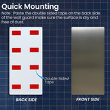 Reversible Wall Guard for Hand Dryer, Aluminum Wall Splash Guard with Adhesive Tape Strips | White and Grey Color | 31-3/4" x 15-3/4" x 3/64"