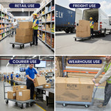 MAXLOAD Heavy Duty Industrial Platform Cart 48” X 24” with 2400 lbs Capacity, and 6" swivel wheels