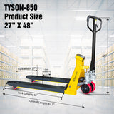 5Seconds Tyson 850 Pallet Jack Scale Truck, 5500 lb Capacity, 27"x 48" Pallet Jack Forklift with Built-in Digital Scale, 1lb Readability, Heavy-Duty Industrial Pallet Truck for Warehouse