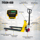 5Seconds Tyson 850 Pallet Jack Scale Truck, 5500 lb Capacity, 27"x 48" Pallet Jack Forklift with Built-in Digital Scale, 1lb Readability, Heavy-Duty Industrial Pallet Truck for Warehouse