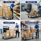 MAXLOAD Heavy Duty Industrial Platform Cart 72"X 36” with 2400 lbs Capacity, and 8" red swivel wheels with Lock