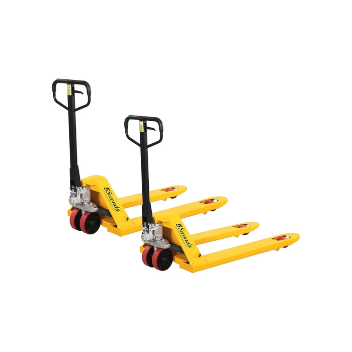 5Seconds Arrow Industrial Duty Pallet Jack with 27" W x 48" L Forks, 5500 lb Capacity General Purpose Manual Pallet Truck for Warehouse, Manufacturing and Retail (2 Pack)