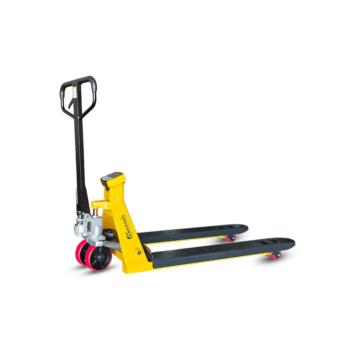 5Seconds Tyson 850 Pallet Jack With Scale Truck, 5500 lb Capacity, 27"x 48" Pallet Jack Forklift with Built-in Digital Scale, 1lb Readability, Heavy-Duty Industrial Pallet Truck for Warehouse