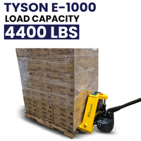 Tyson E-1000 Electric Industrial Pallet Jack Pallet Jack, 27"x48" Forks, 4400 lb, Lithium Battery