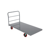 MAXLOAD Heavy Duty Industrial Platform Cart 72"X 36” with 2000 lbs Capacity, and 8" red swivel wheels with Lock