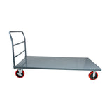 MAXLOAD Heavy Duty Industrial Platform Cart 72"X 36” with 2400 lbs Capacity, and 8" red swivel wheels with Lock