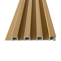 Decorative Wall Panels of Light Oak | 0.86 in. x ½ ft. x 10 ft Low Maintenance Easy Clean Diffuser Decorative WPC Wall Panelling (22 sq. ft/Case)