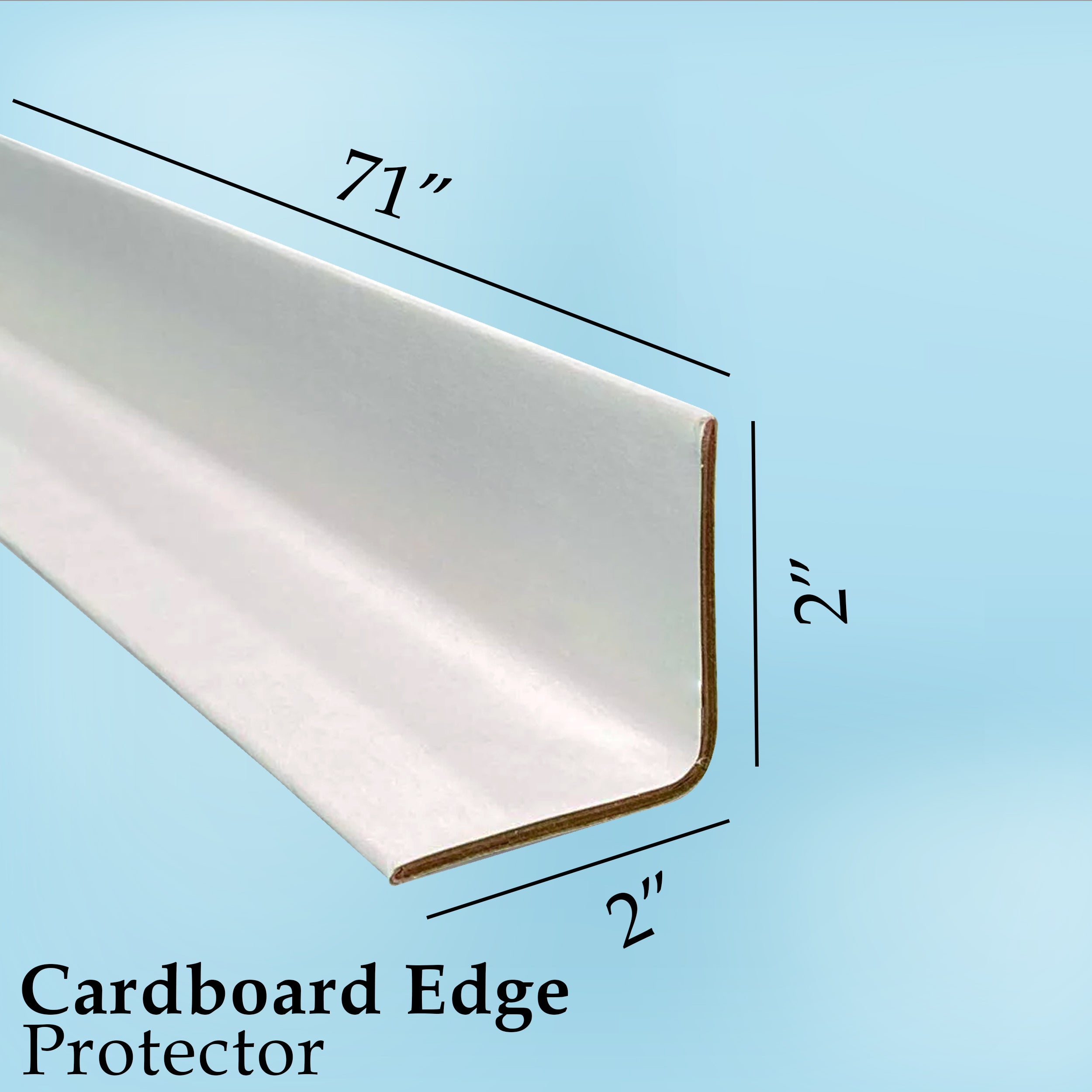 Cardboard Edge Protectors 71'' X 2'' X 2'' Pack of 100 cardboard protectors for pallets, White V-Board Reinforced Edges/Corners for Shipping, Corner Protectors for Moving/Packing