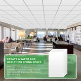 Smooth Drop Ceiling Tiles 2ft x 4ft |  Waterproof, Washable and Fire-Rated | Reversible Ceiling Panels White & Black 4-Pack