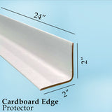 Cardboard Edge Protectors 24'' X 2'' X 2'' Pack of 50 cardboard protectors for pallets, White V-Board Reinforced Edges/Corners for Shipping, Corner Protectors for Moving/Packing
