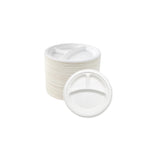 Biodegradable Sugarcane Baggase 3 Compartment Plate for Hot and Cold Food | 10" | 500 Pcs | Environmental Friendly