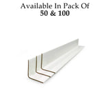 Cardboard Edge Protectors 24'' X 2'' X 2'' Pack of 100 cardboard protectors for pallets, White V-Board Reinforced Edges/Corners for Shipping, Corner Protectors for Moving/Packing