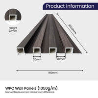 Modern Wall Panels Silver Grey | 0.86 in. x ½ ft. x 10 ft Low Maintenance Easy Clean Diffuser Decorative WPC Wall Panelling (22 sq. ft/Case)