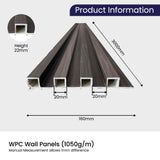 Modern Wall Panels Silver Grey | 0.86 in. x ½ ft. x 10 ft Low Maintenance Easy Clean Diffuser Decorative WPC Wall Panelling (22 sq. ft/Case)