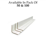 Cardboard Edge Protectors 71'' X 2'' X 2'' Pack of 50 cardboard protectors for pallets, White V-Board Reinforced Edges/Corners for Shipping, Corner Protectors for Moving/Packing