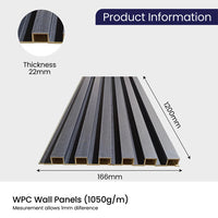 Anchor Grey WPC Wall Panel | 1.18 in. x 7.87 in. x 10 ft Low Maintenance Easy Clean Diffuser Decorative WPC Wall Panelling (38.7 sq. ft/Case)