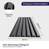 Anchor Grey WPC Wall Panel | 1.18 in. x 7.87 in. x 10 ft Low Maintenance Easy Clean Diffuser Decorative WPC Wall Panelling (38.7 sq. ft/Case)