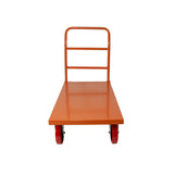 STEEL STRONG Platform Cart 48” X 24” with 3000 Lbs Load Capacity, and 8" Red Swivel Wheels With Lock, Diamond Plated