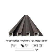 Modern Wall Panels Silver Grey | 0.86 in. x ½ ft. x 10 ft Low Maintenance Easy Clean Diffuser Decorative WPC Wall Panelling (22 sq. ft/Case)