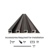 Modern Wall Panels Silver Grey | 0.86 in. x ½ ft. x 10 ft Low Maintenance Easy Clean Diffuser Decorative WPC Wall Panelling (22 sq. ft/Case)