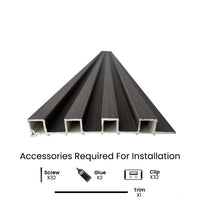 Cloud Grey WPC Wall Panel | 0.86 in. x ½ ft. x 10 ft Low Maintenance Easy Clean Diffuser Decorative WPC Wall Panelling (22 sq. ft/Case)