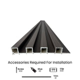 Cloud Grey WPC Wall Panel | 0.86 in. x ½ ft. x 10 ft Low Maintenance Easy Clean Diffuser Decorative WPC Wall Panelling (22 sq. ft/Case)