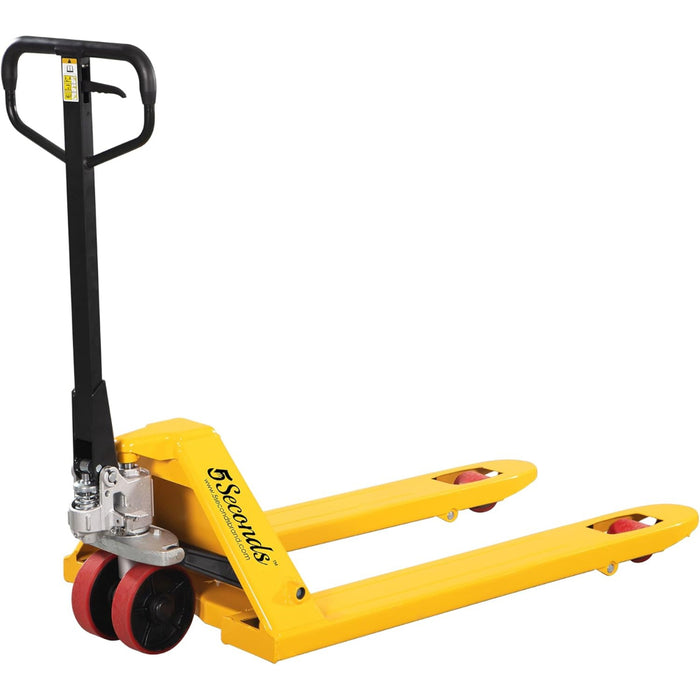 5Seconds Arrow-100 Industrial Duty Pallet Jack with 27" W x 48" L Forks, 5500 lb Capacity General Purpose Manual Pallet Truck for Warehouse, Manufacturing and Retail