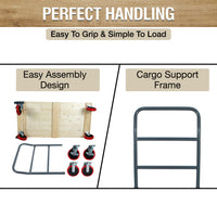 MAXLOAD Heavy Duty hardwood Industrial Platform Cart 60"X 30” with 3300 lbs Capacity, and 8" red swivel wheels with lock