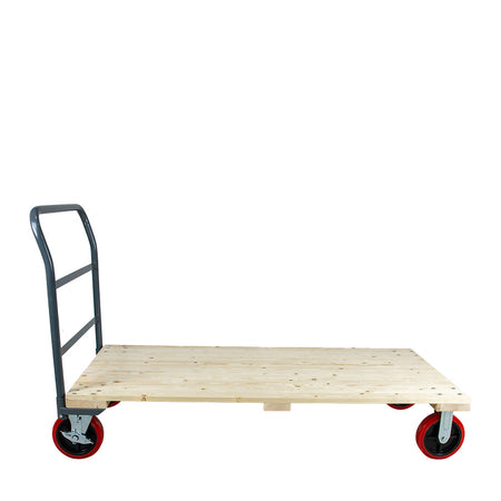 MAXLOAD Heavy Duty hardwood Industrial Platform Cart 60"X 30” with 3300 lbs Capacity, and 8" red swivel wheels with lock