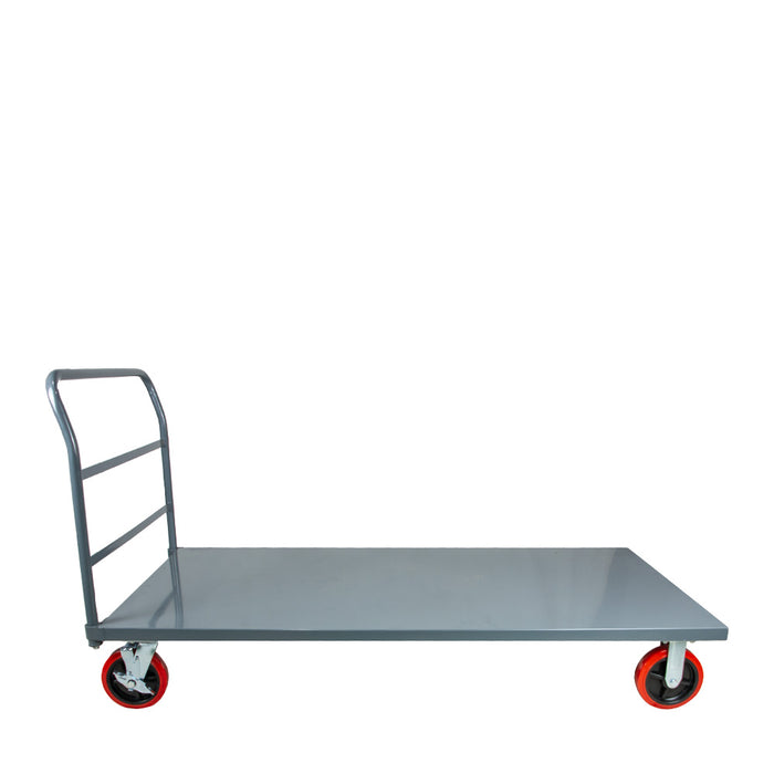 Platform Cart |  555026-1 | 2400 Lbs | Grey | 8" Red Locking Wheels