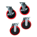 STEEL STRONG Platform Cart 60” X 30” with 3300 Lbs Load Capacity, and 8" Red Swivel Wheels With Lock, Diamond Plated