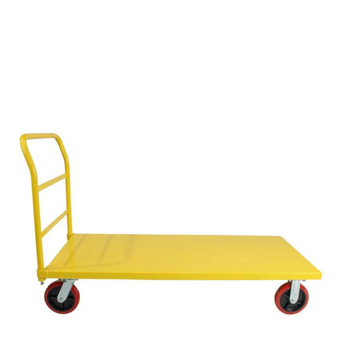 Platform Cart | 555037 | 3300 Lbs | Yellow | 8" Red Locking Wheels