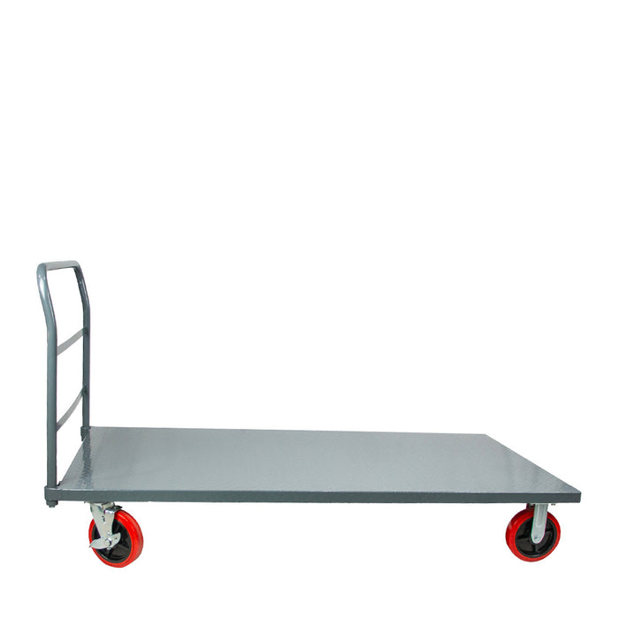 Platform Cart | 555038 | 3300 Lbs | Grey | 8" Red Locking Wheels