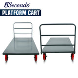 STEEL STRONG Heavy Duty Diamond Plated Industrial Platform Cart 36” X 72” with 3300 lbs Capacity, and 8" red swivel wheels with Lock