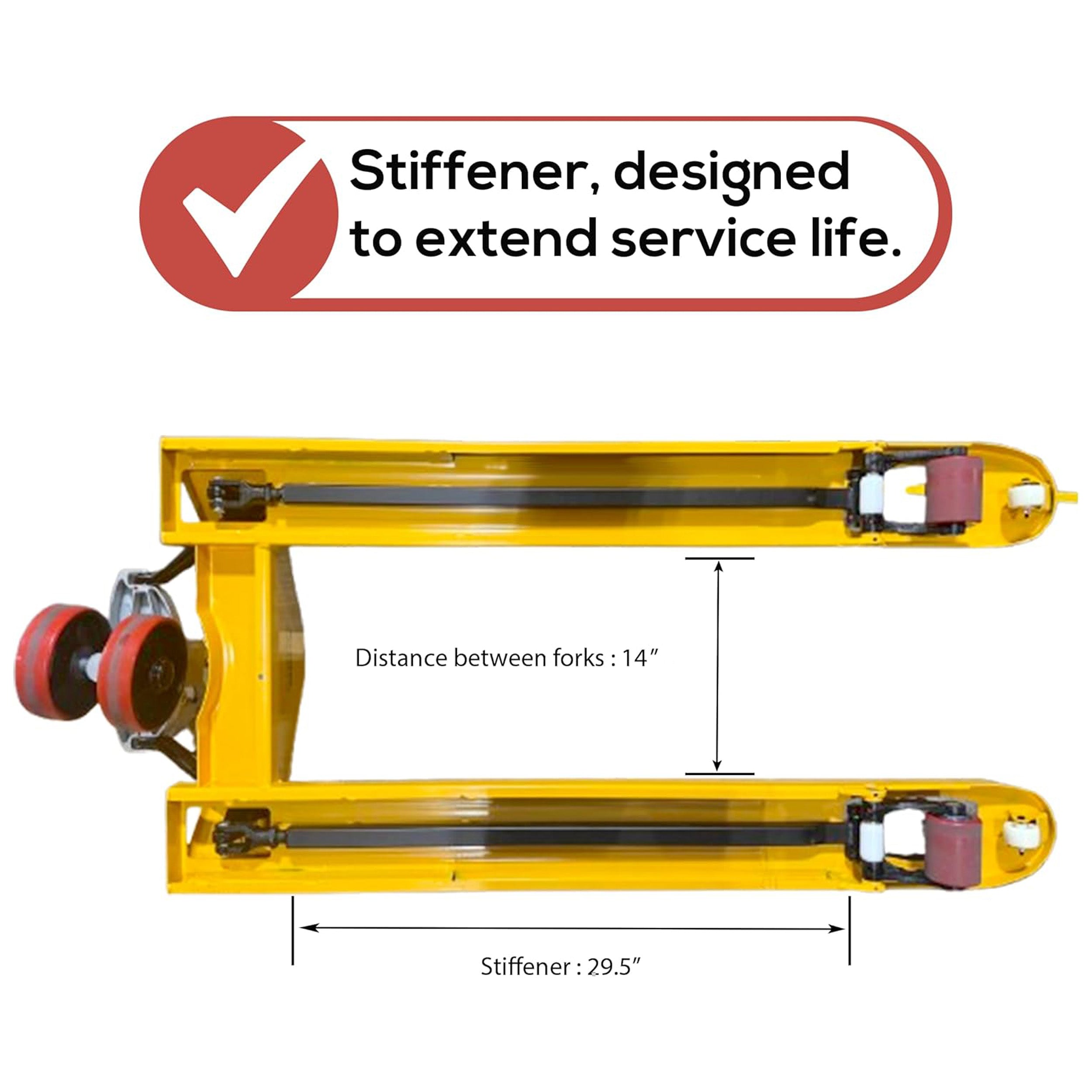 5Seconds Arrow Industrial Duty Pallet Jack with 27" W x 48" L Forks, 5500 lb Capacity General Purpose Manual Pallet Truck for Warehouse, Manufacturing and Retail (2 Pack)