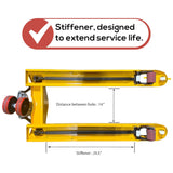5Seconds Arrow Industrial Duty Pallet Jack with 27" W x 48" L Forks, 5500 lb Capacity General Purpose Manual Pallet Truck for Warehouse, Manufacturing and Retail (2 Pack)