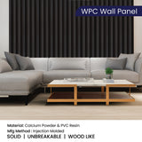 Anchor Grey WPC Wall Panel | 1.18 in. x 7.87 in. x 10 ft Low Maintenance Easy Clean Diffuser Decorative WPC Wall Panelling (38.7 sq. ft/Case)