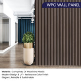 Cloud Grey WPC Wall Panel | 0.86 in. x ½ ft. x 10 ft Low Maintenance Easy Clean Diffuser Decorative WPC Wall Panelling (22 sq. ft/Case)