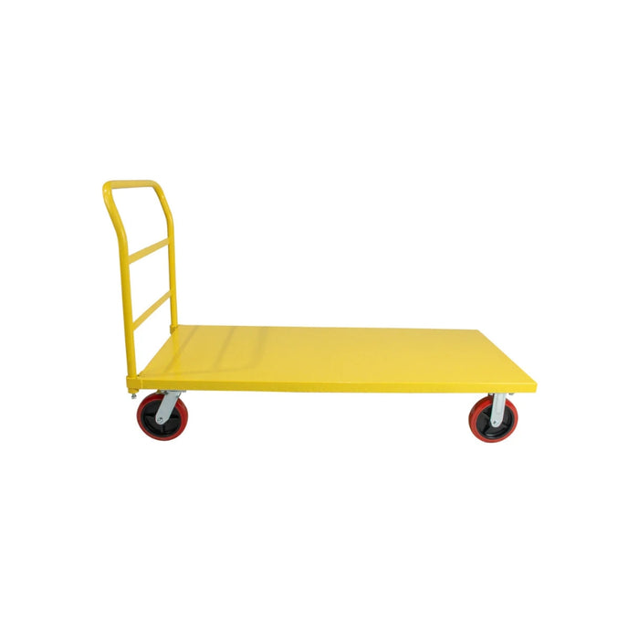 STEEL STRONG Platform Cart 60” X 30” with 3300 Lbs Load Capacity, and 8" Red Swivel Wheels With Lock, Diamond Plated