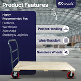 MAXLOAD Heavy Duty hardwood Industrial Platform Cart 60"X 30” with 2000 lbs Capacity, and 8" red swivel wheels with lock