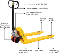 5Seconds Arrow Industrial Duty Pallet Jack with 27" W x 48" L Forks, 5500 lb Capacity General Purpose Manual Pallet Truck for Warehouse, Manufacturing and Retail