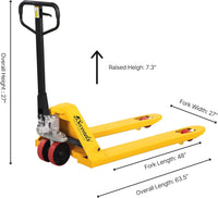 5Seconds Arrow Industrial Duty Pallet Jack with 27" W x 48" L Forks, 5500 lb Capacity General Purpose Manual Pallet Truck for Warehouse, Manufacturing and Retail