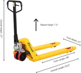 5Seconds Arrow-100 Industrial Duty Pallet Jack with 27" W x 48" L Forks, 5500 lb Capacity General Purpose Manual Pallet Truck for Warehouse, Manufacturing and Retail